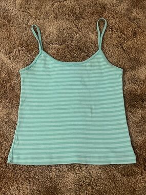 Brandy Melville teal stripe tank top